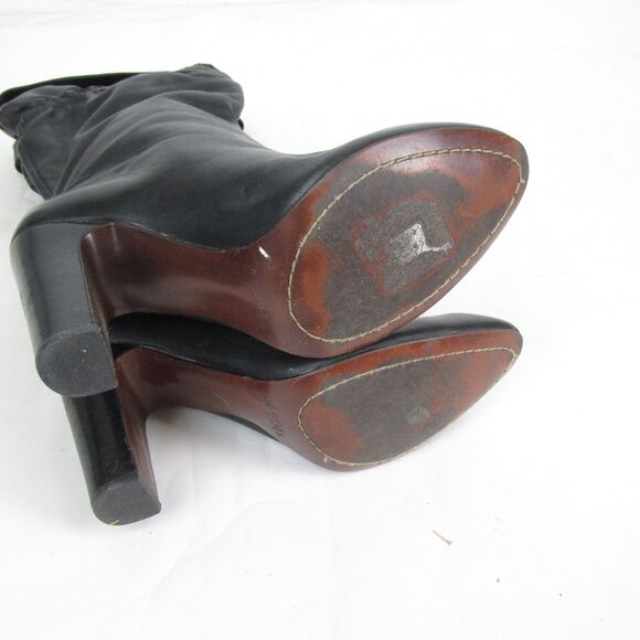 No 704b. Penny Black Leather Cuff Witchy Goth Sexy Boots Women's Size 8.5/38.5 - Picture 10 of 10